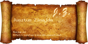 Jusztus Zinajda névjegykártya